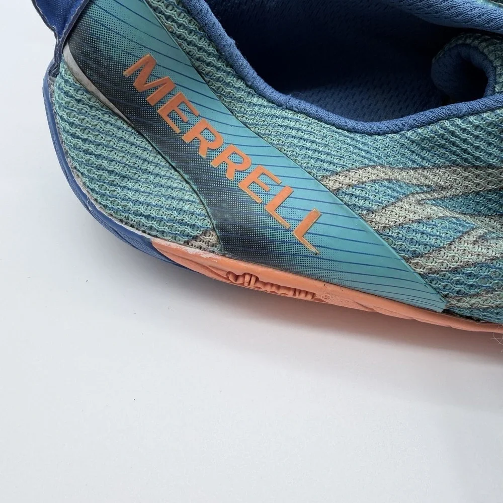 Merrell Barefoot Vapor Glove Comfort Walking Hiking Granola Shoes Us Size 8 Blue - Picture 8 of 10